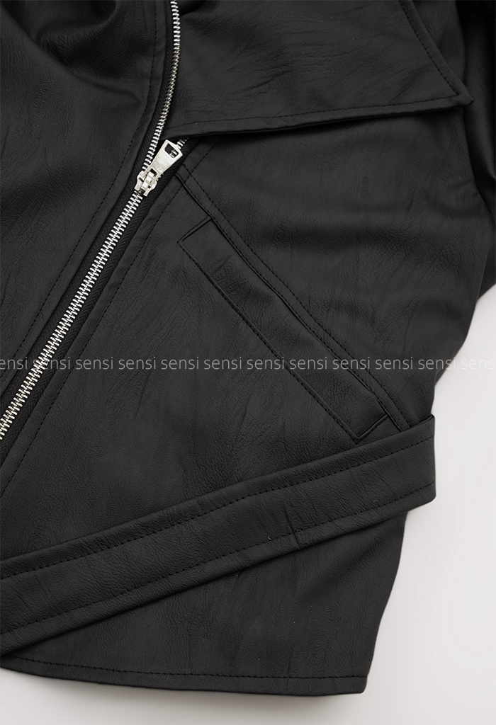 بایکر چرم یقه ایستاده کد1004884